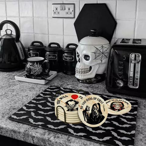 BOZICRE Regalo de posavasos para Halloween, para aficionados del terror