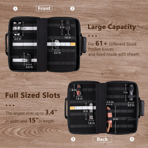 BRANTMAKER compartimentos de diferentes tamaños para cuchillos de varias longitudes