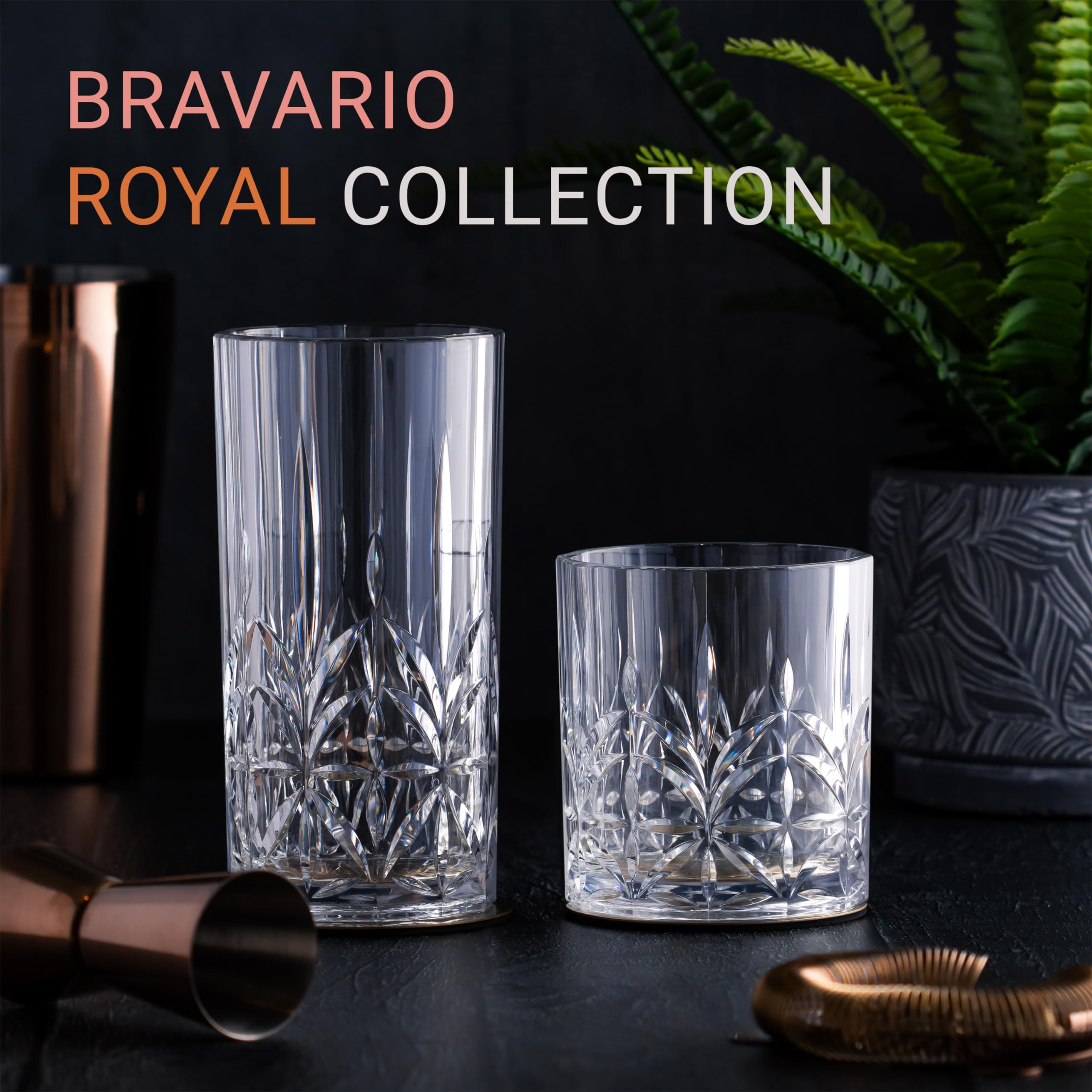 Bravario regalo ideal: juego de 4 vasos con aspecto claro y elegante.