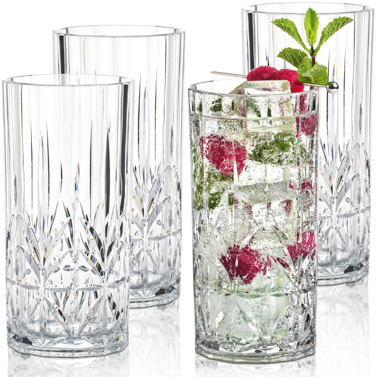 Bravario Royal Tall: diseño cristal con base ancha para mayor estabilidad.
