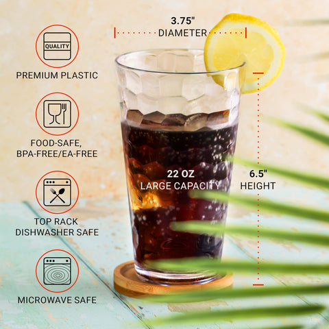 Bravario Set de 6 vasos, práctico para fiestas.