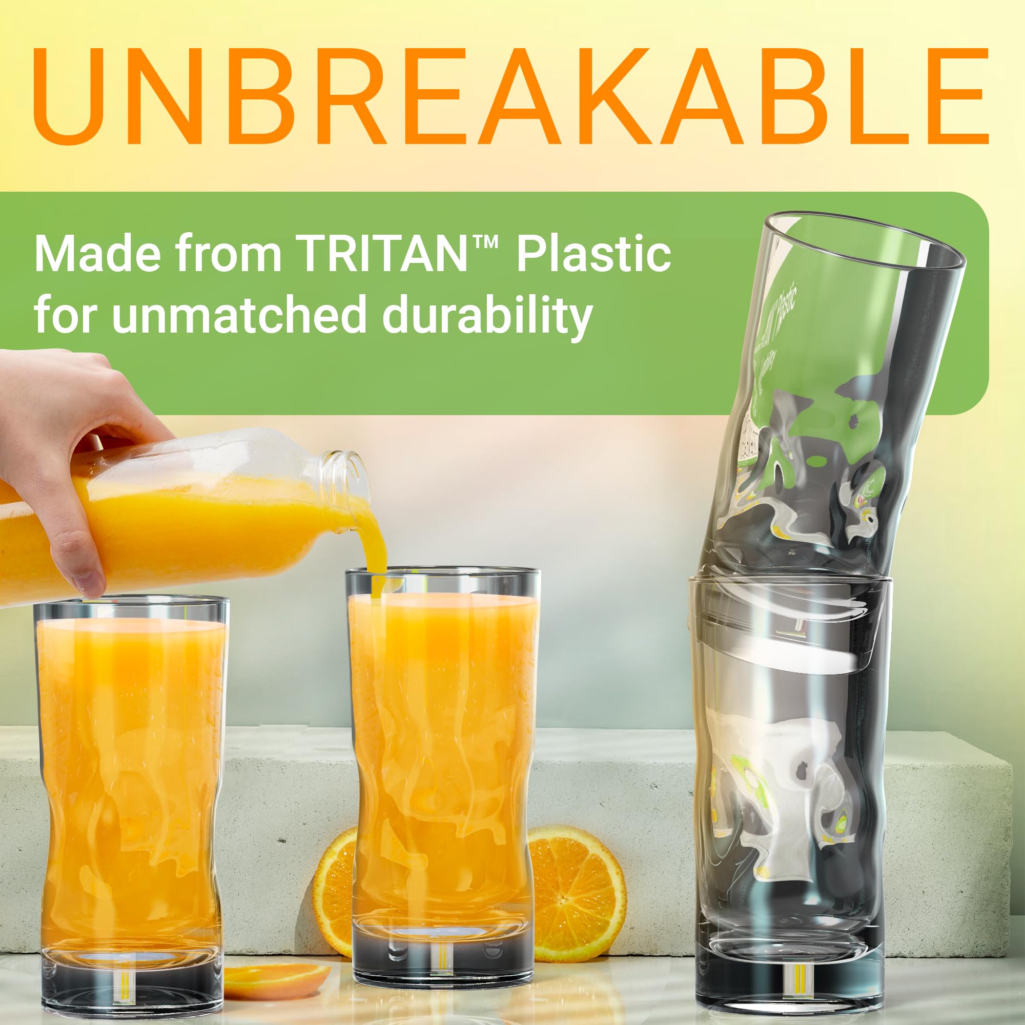 Bravario vasos de 17 oz con agarre antideslizante para manos cómodas.