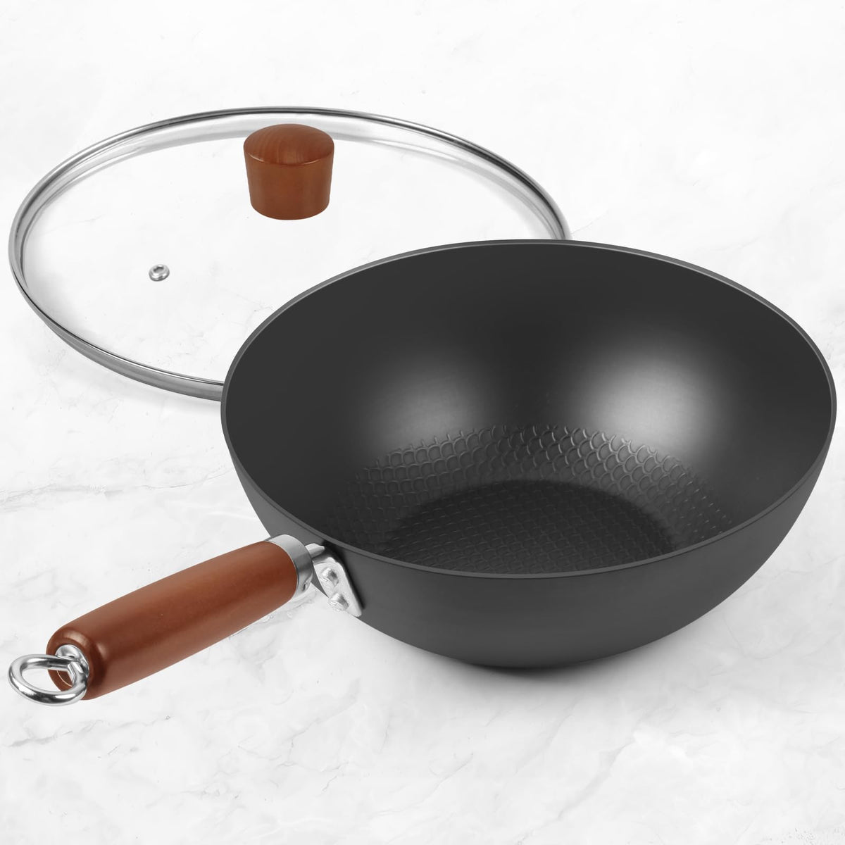 BrBrGo Wok de 9.5 pulgadas ideal para porciones pequeñas y rápidas.