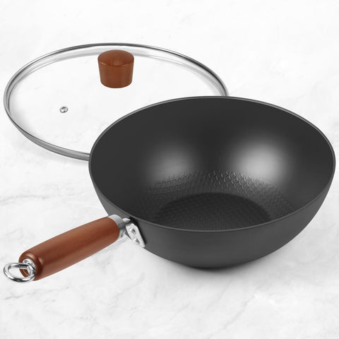 BrBrGo Wok de 9.5 pulgadas ideal para porciones pequeñas y rápidas.