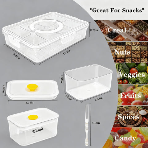 Tapas herméticas 6 para Snackle Box, conserva la frescura de cada porción