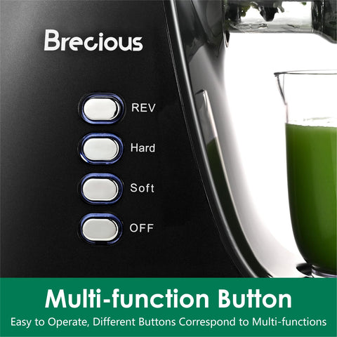 BRECIOUS Exprimidor, diseño negro: cocina moderna y robusta