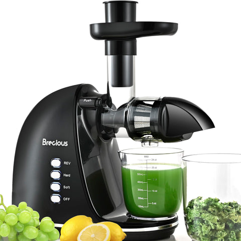 BRECIOUS Exprimidor lento, frente: rendimiento de jugos elevado con prensado en frío