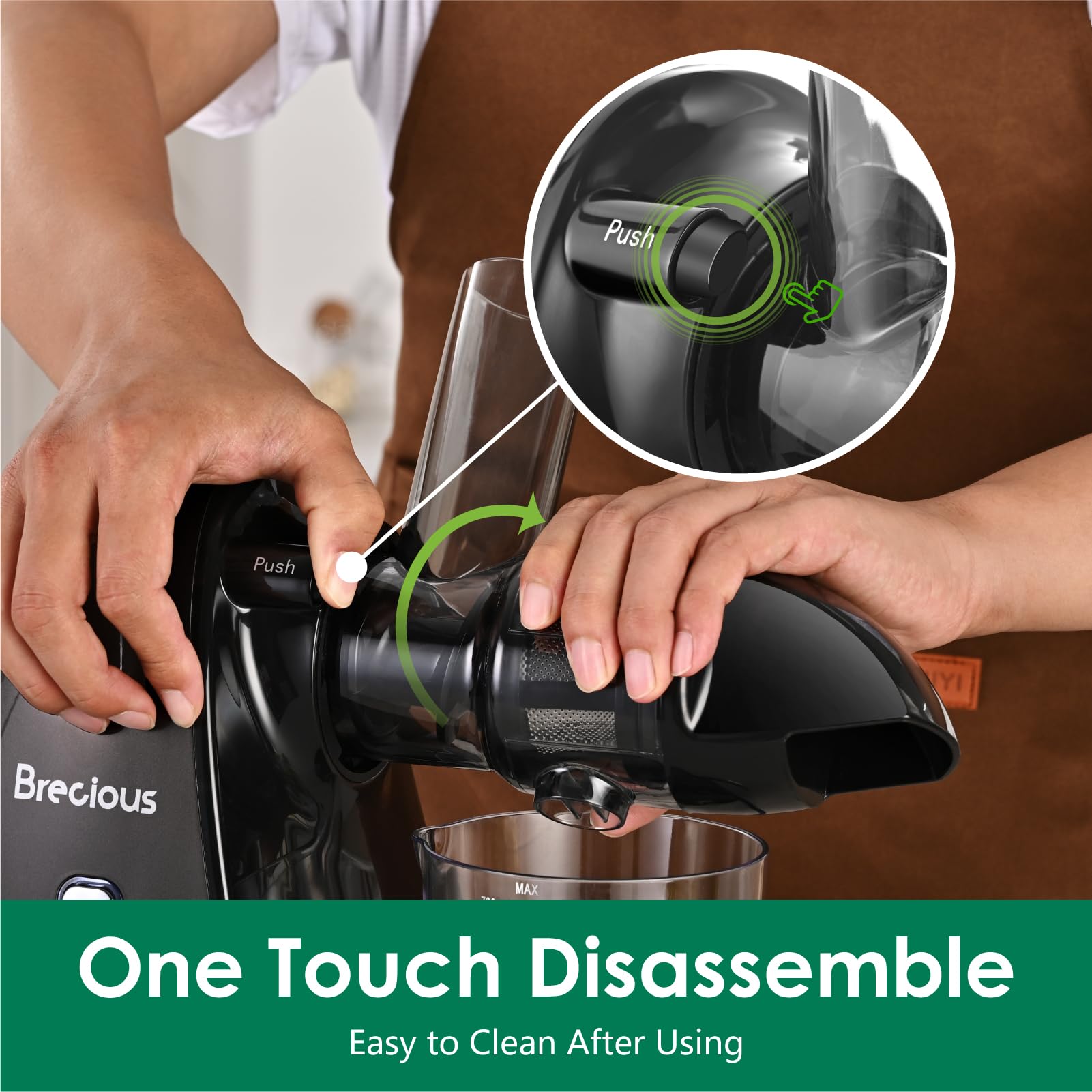 BRECIOUS Exprimidor, libre de BPA: seguridad para la familia