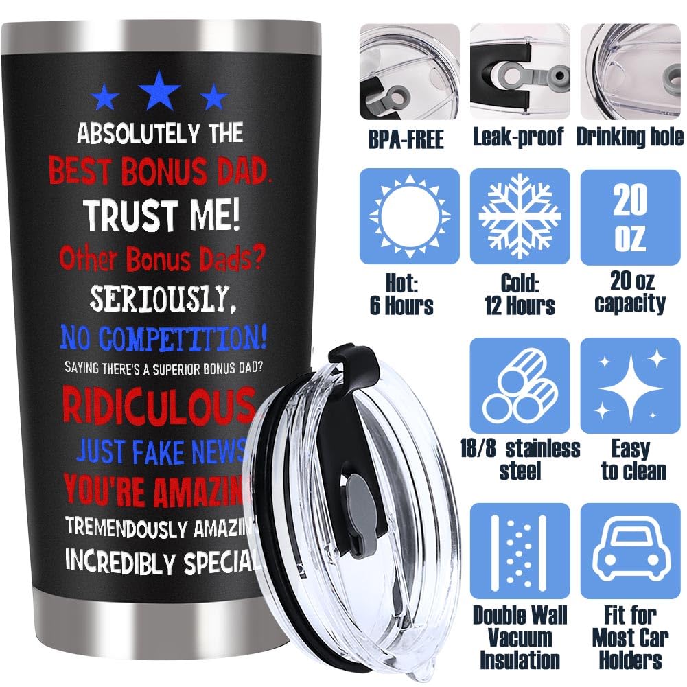 Breezy Valley vaso termico negro de 20 onzas, regalo perfecto para Dia del Padre