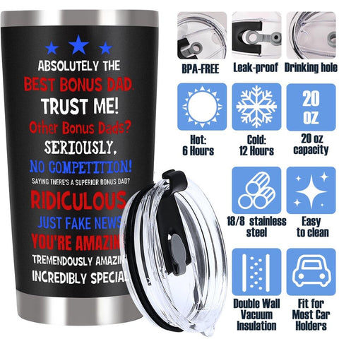 Breezy Valley vaso termico negro de 20 onzas, regalo perfecto para Dia del Padre