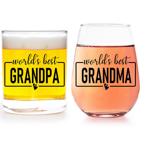 Breezy Valley tazas abuela y abuelo, conjunto elegante para desayunos diarios