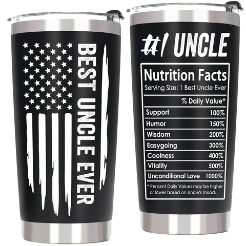 Breezy Valley, tumbler Uncle frontal: diseño limpio y regalo práctico para ocasiones especiales.