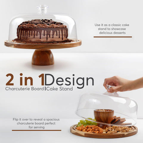 BreezyHome domo acrílico claro mantiene postres frescos sin romper.