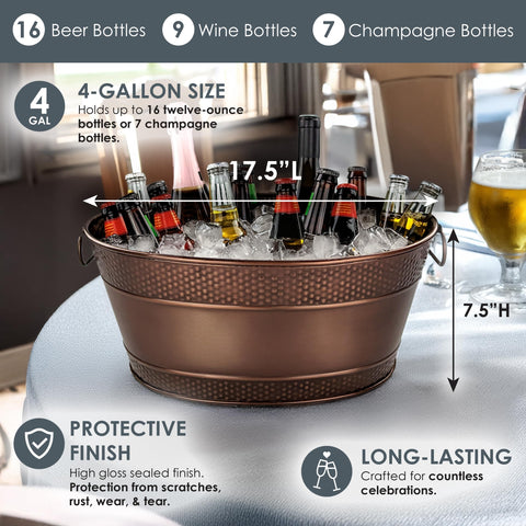 Capacidad de 15 qt permite colocar hasta dieciséis botellas con hielo