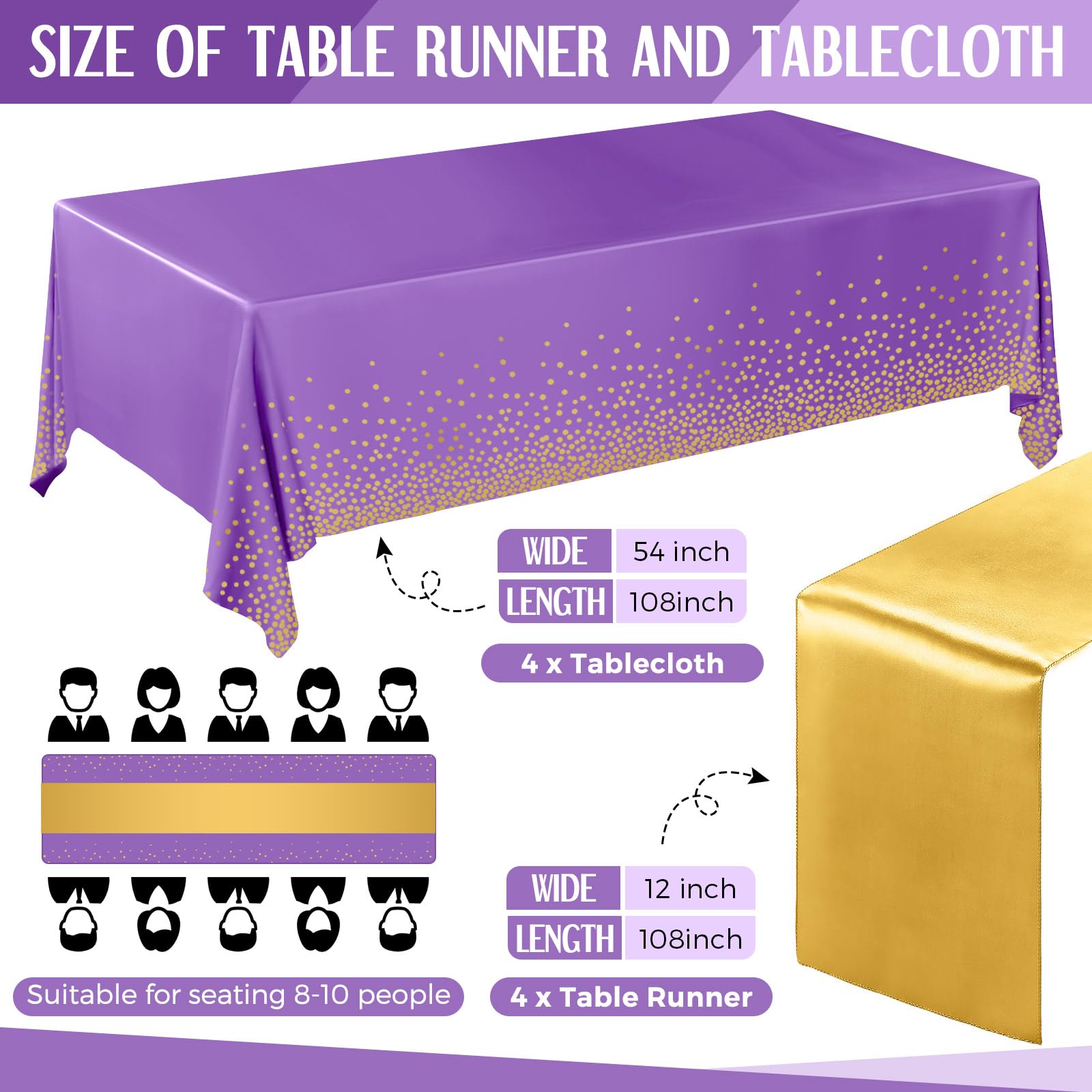 Breling mantel plástico con puntos para una mesa elegante en boda.