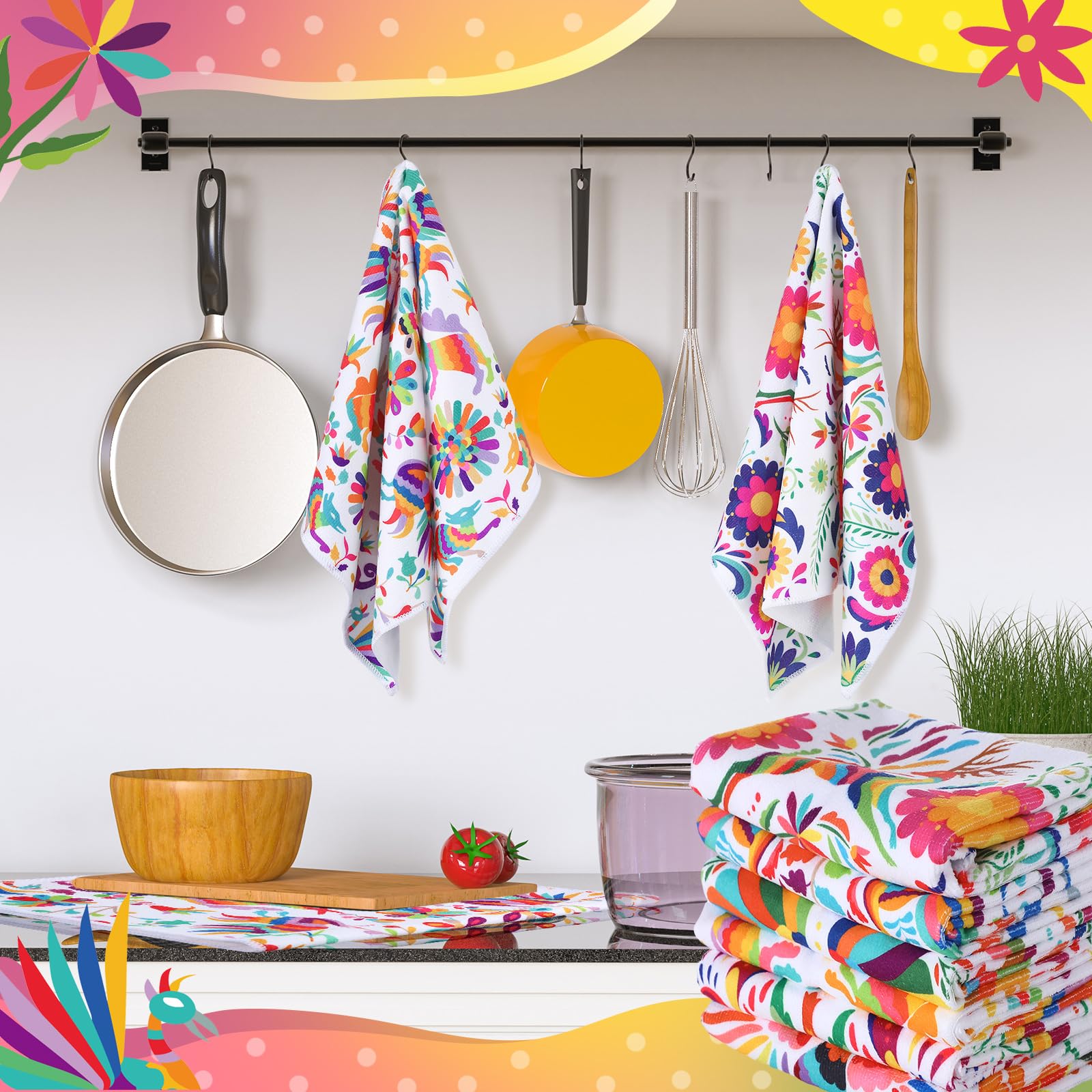 Breling toalla de cocina colorida Dia de los Muertos, regalo ideal.