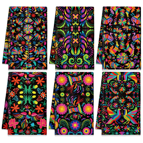 Breling toallas de cocina con flores mexicanas, patrón colorido para secar rápidamente.
