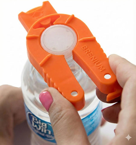 Brenium abridor multifuncional para botellas y latas, agarre ergonómico.