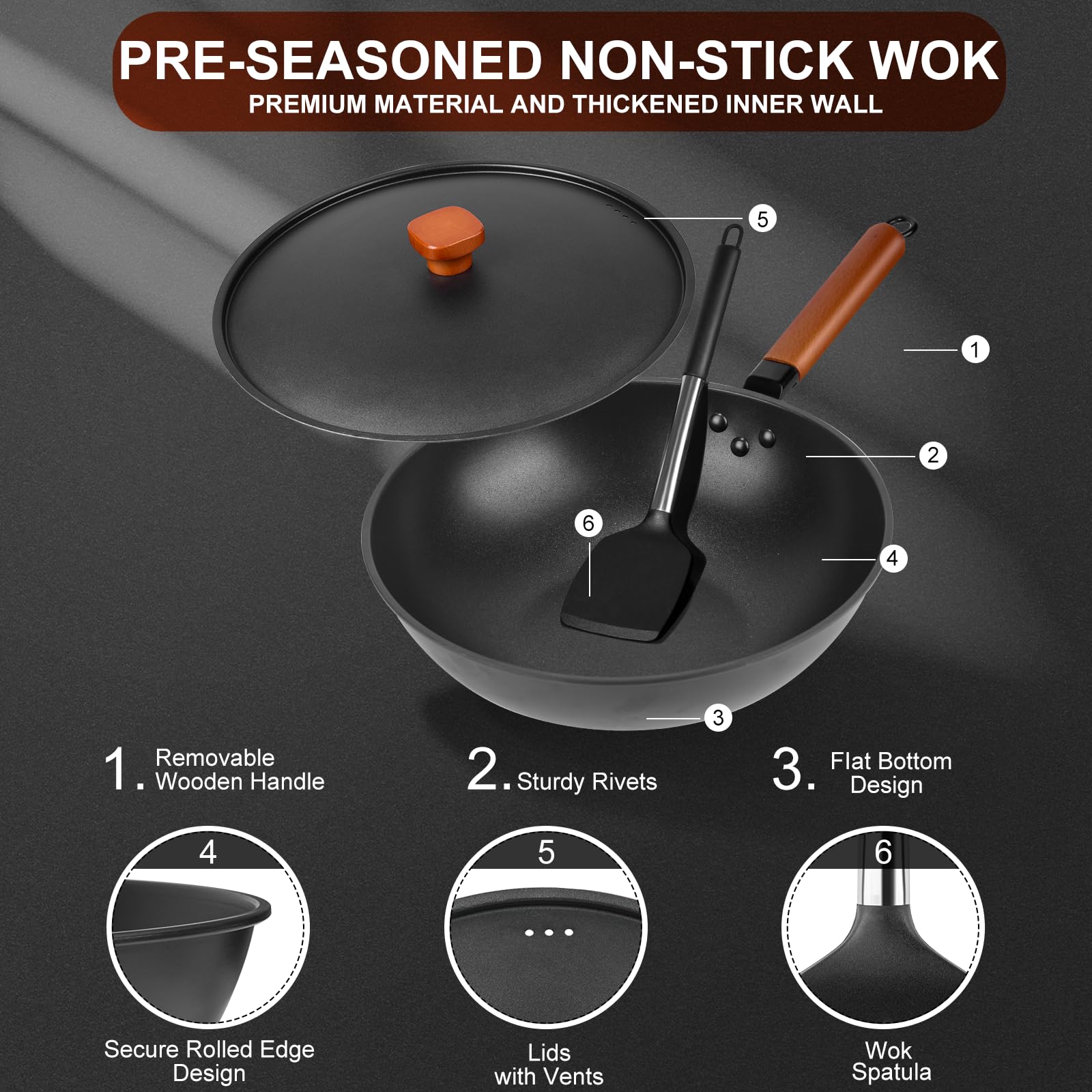 Bretor Wok para salteados de vegetales y sabores intensos.