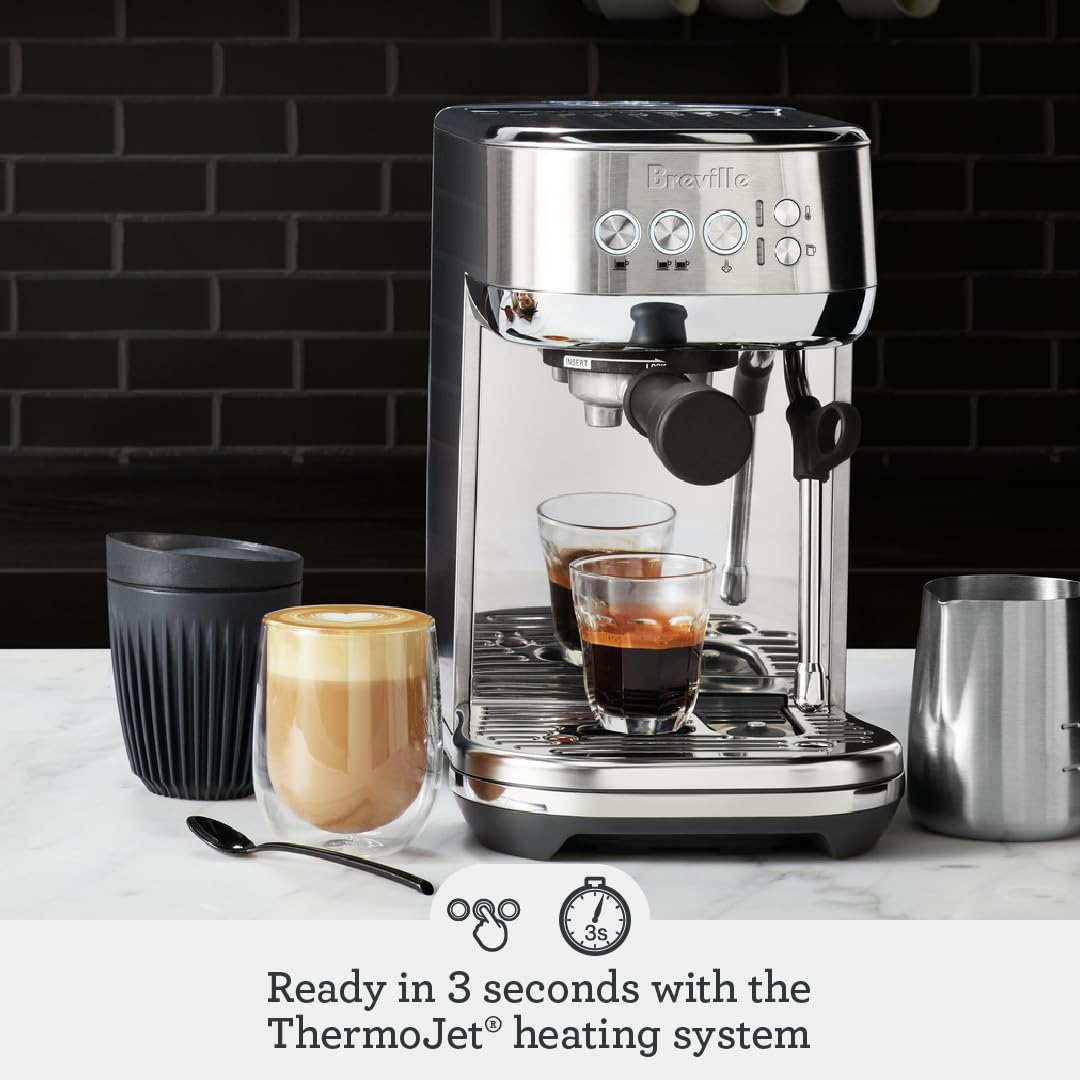 Breville Bambino Plus portafiltro de 54 mm para café de calidad de cafetería.