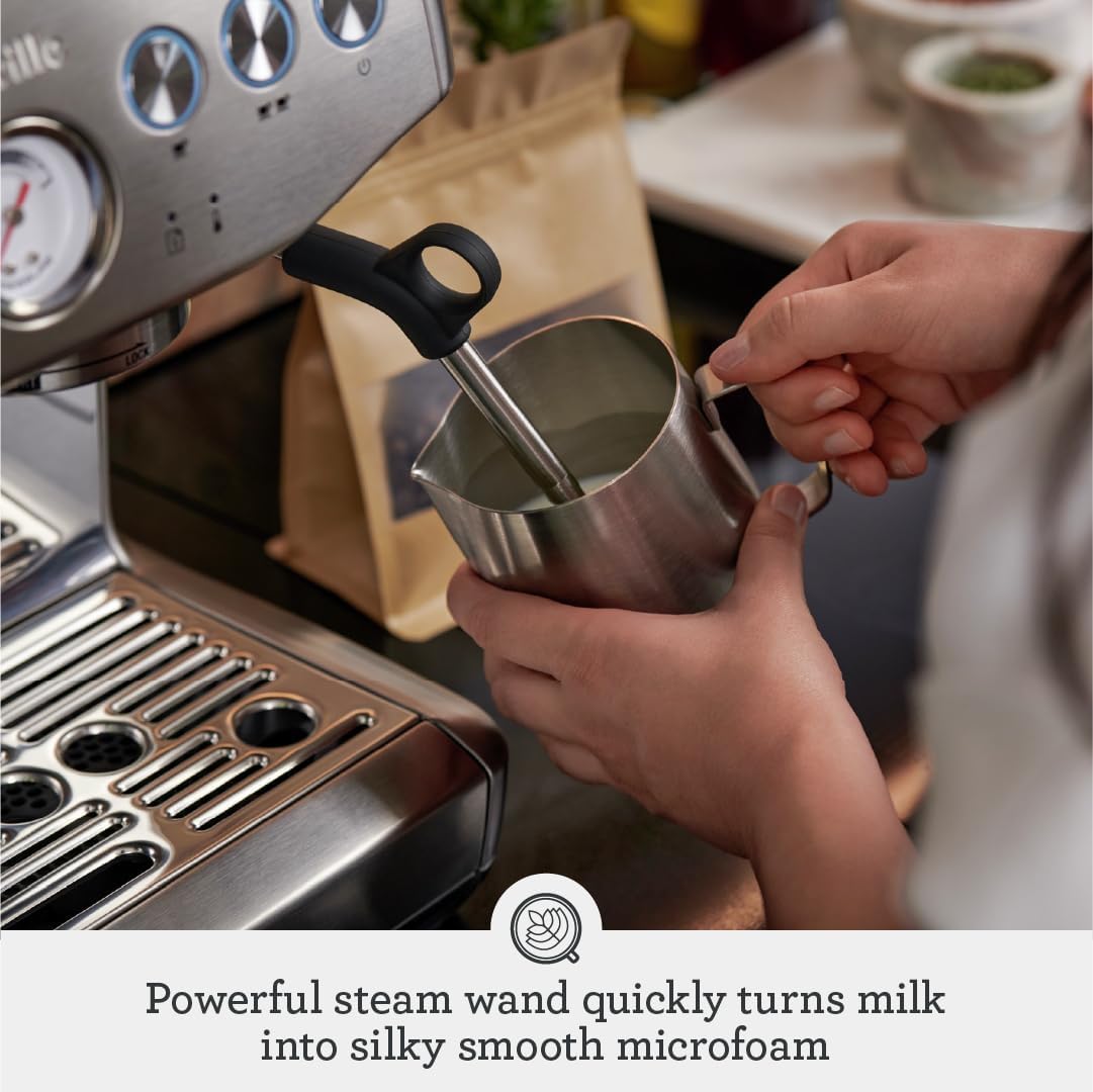 Breville Barista Express Impress disparo volumétrico para dosis precisa.