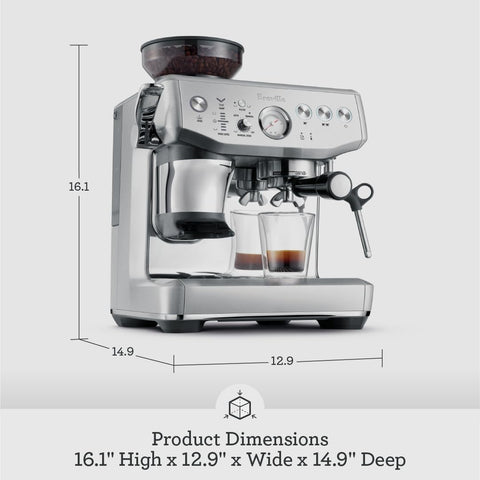 Breville Barista Express Impress portafiltro 54 mm para extracción consistente.