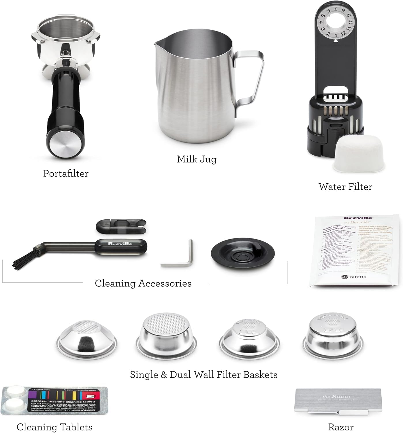 Breville Barista Express Impress tolva de granos 250 g para molienda.