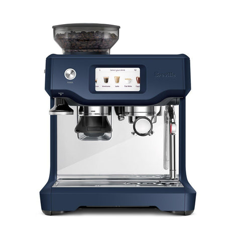 Breville Barista Touch frente en Damson Blue, ideal para espresso en casa