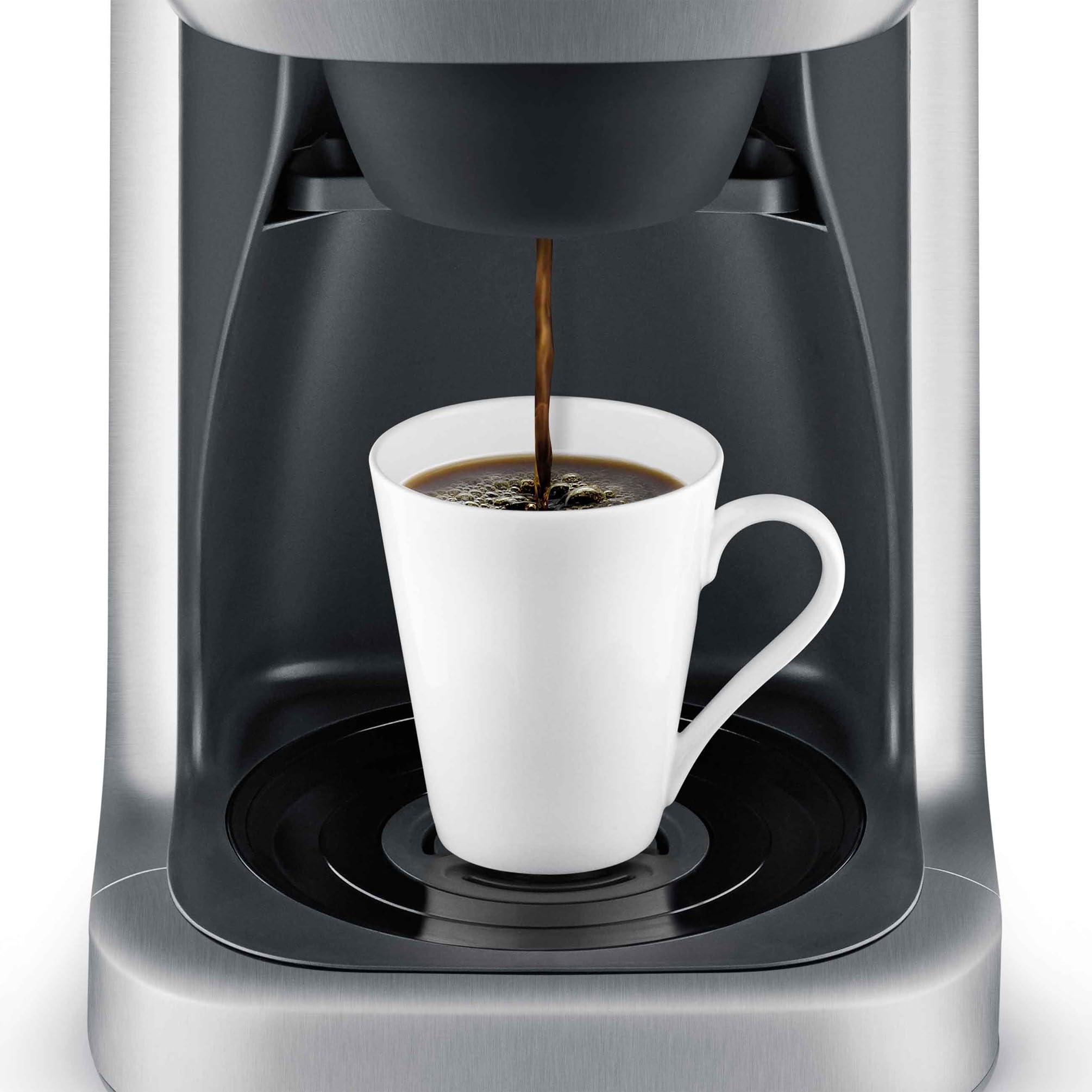 Breville BDC650BSS pantalla de cristal líquido clara para ajustar molido y cantidad.