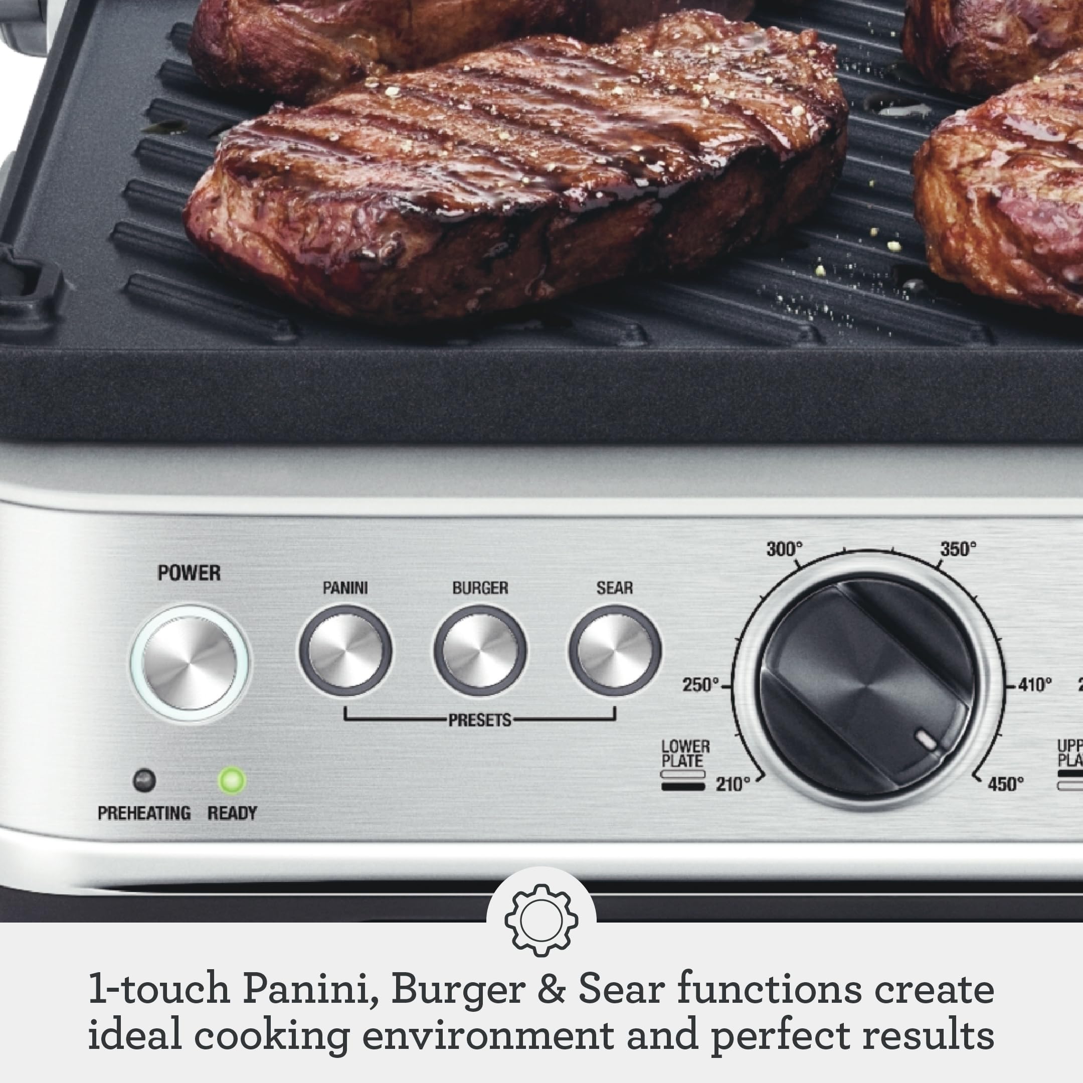 Breville BGR700BSS placas cerámicas reversibles antiadherentes