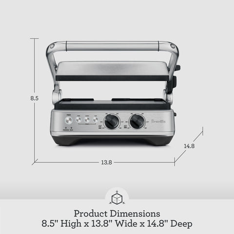 Breville BGR700BSS tres ajustes flexibles para Panini, Hamburguesas y Sellar