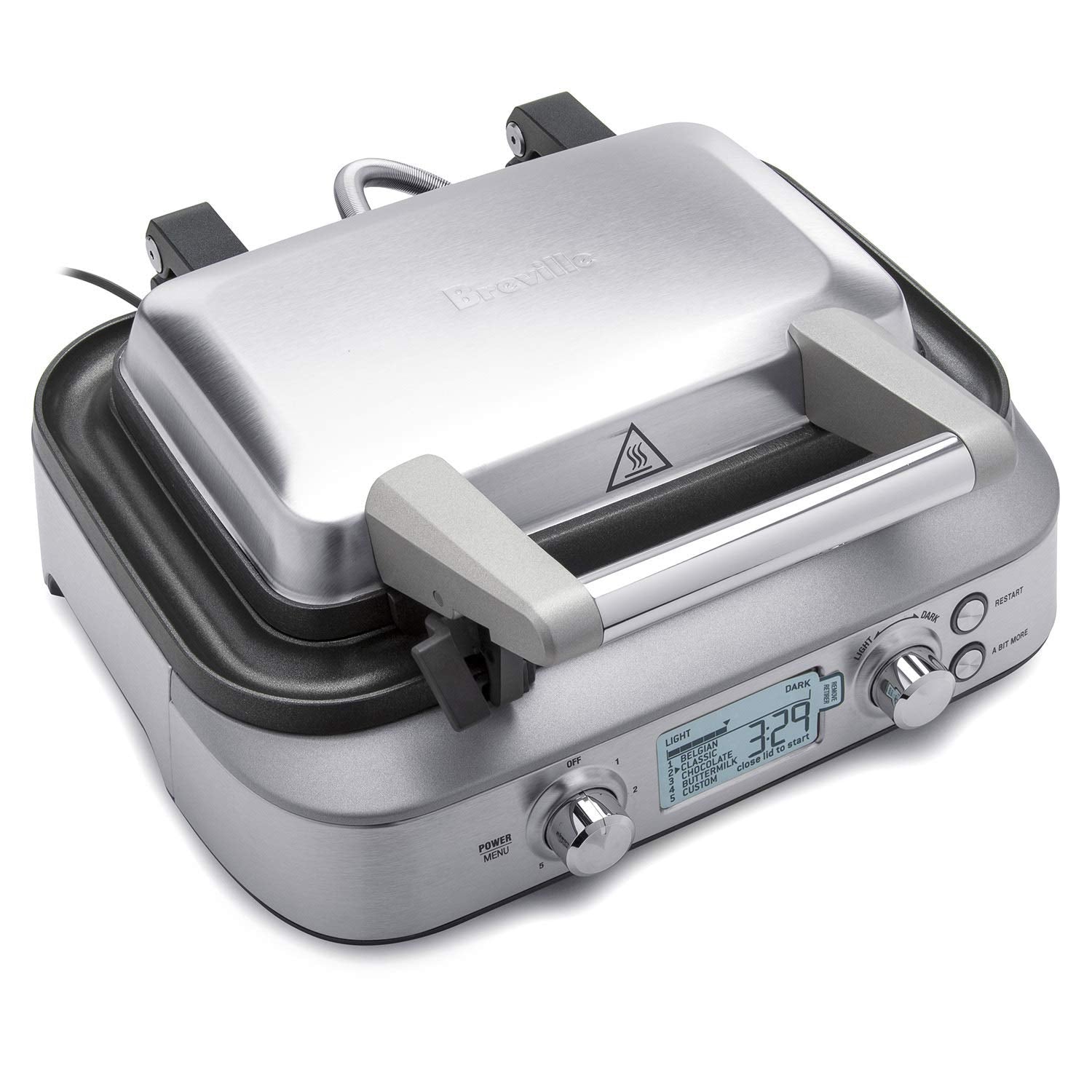 Breville Gofrera Inteligente Pro, dorado perfecto con 12 ajustes de cocción.