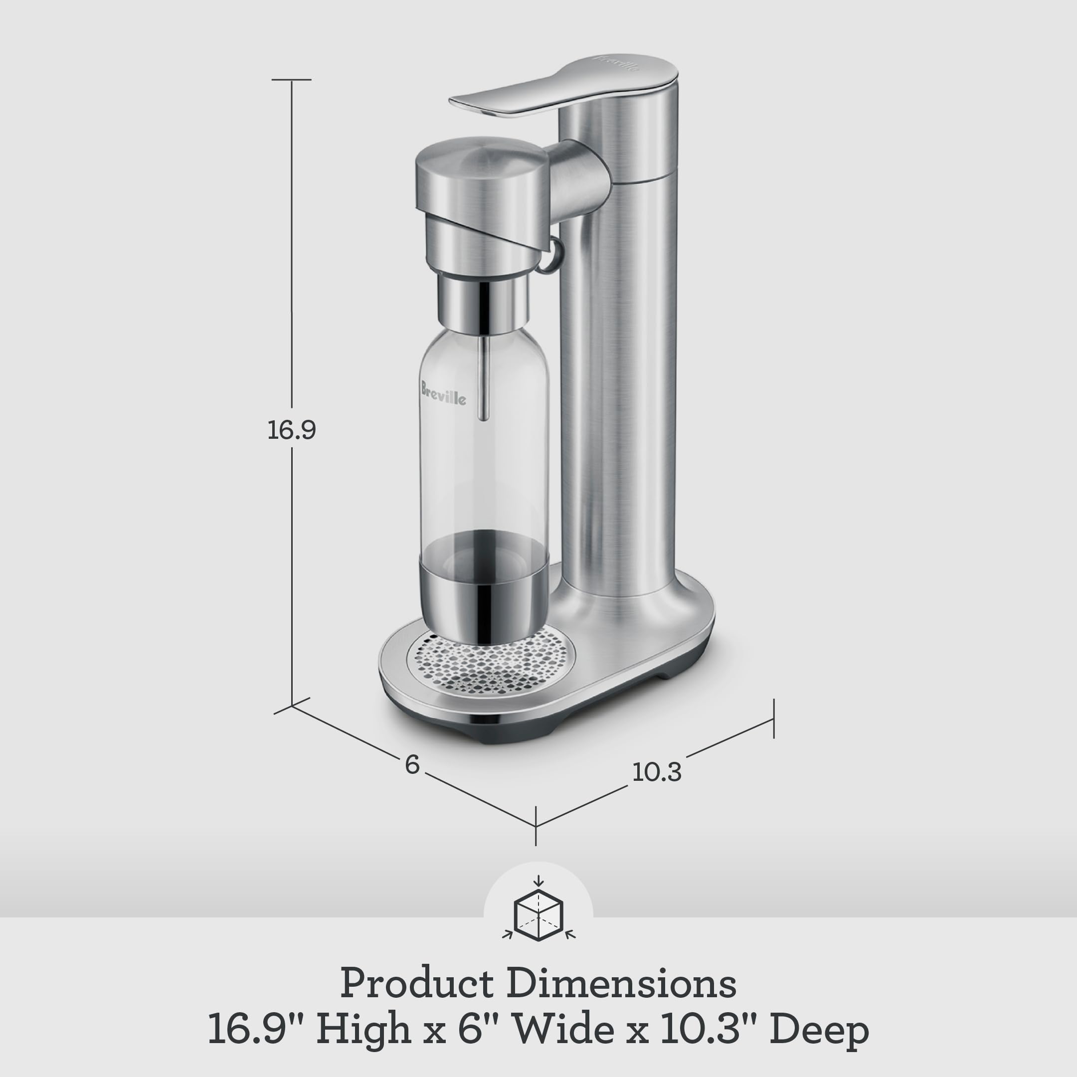 Breville InFizz Fusion, palanca y diseño elegante para la cocina
