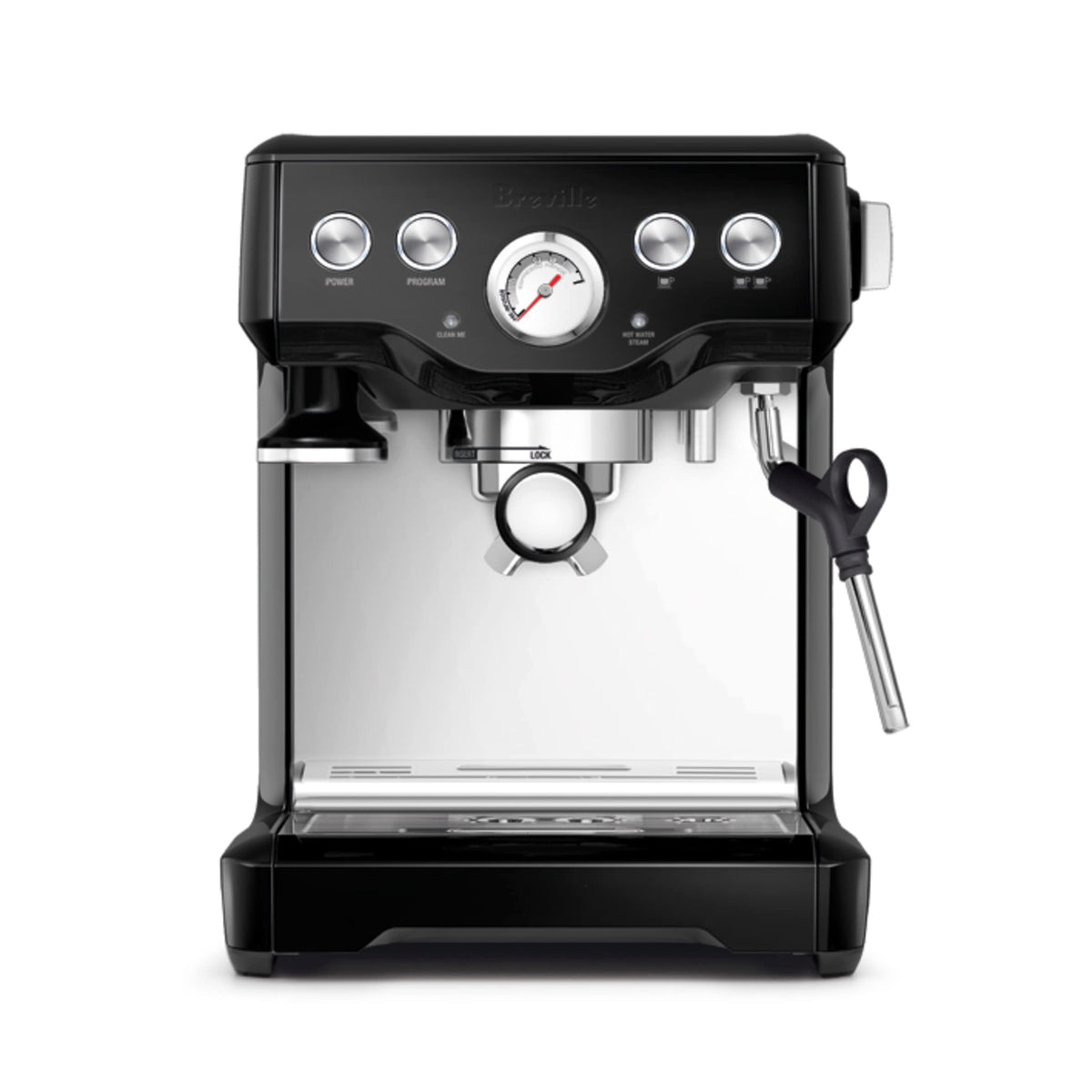 Breville Infuser BES840XL, frente de la máquina, café expreso equilibrado desde el inicio.