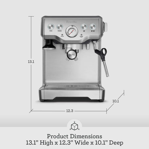 Breville Infuser BES840XL, panel de control claro para ajustar dosis.