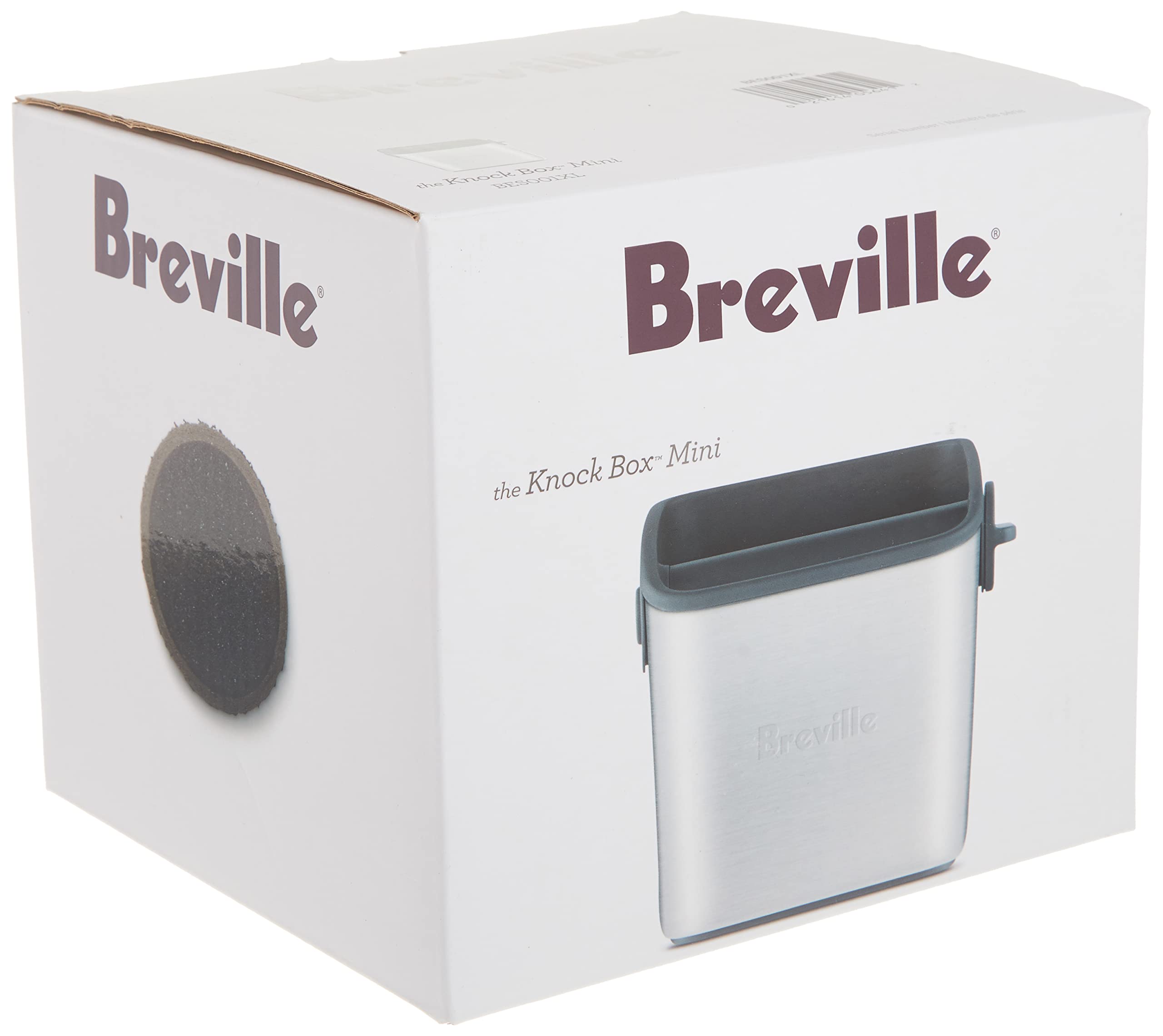 Breville Knock Box Mini BES001XL tamaño compacto 4x4x4,5 pulgadas para encajar en encimeras.