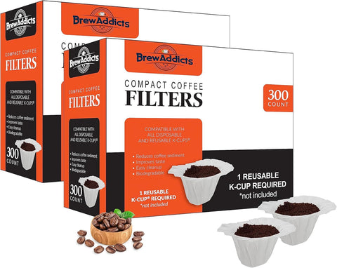 Filtro Brew Addicts 600 compacto blanco, filtración eficiente para café sin sedimentos.