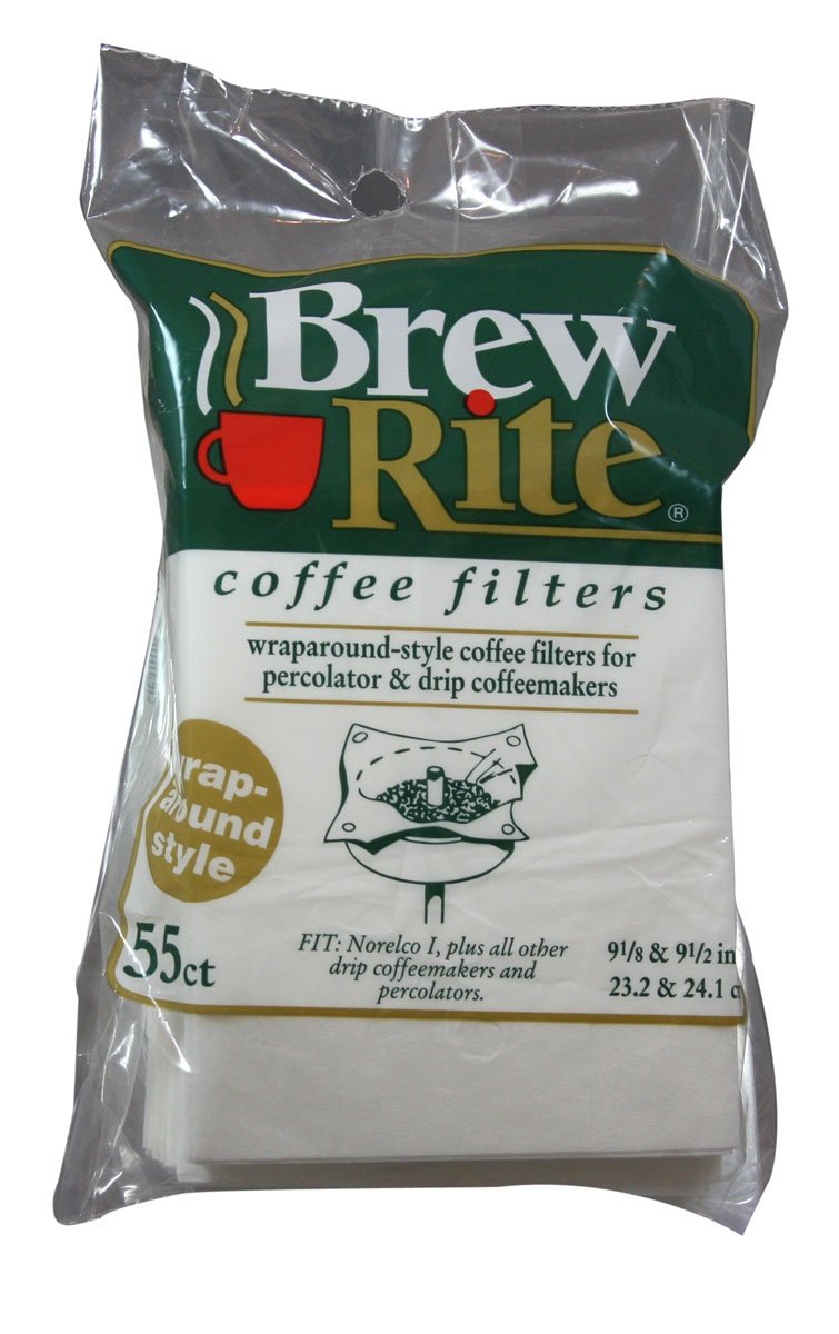 Filtro envolvente Brew Rite para percoladora, mejora claridad y sabor del café.