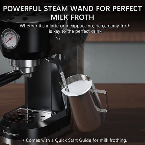 Brewmann máquina espresso, limpieza fácil y descalcificación.