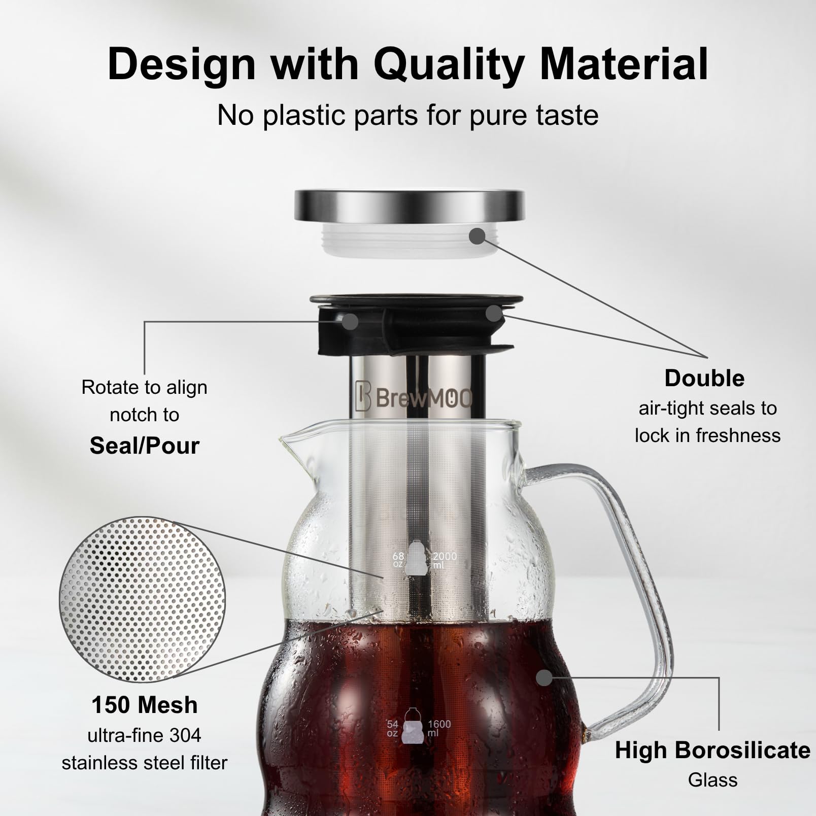 Boquilla de vertido amplia BrewMOO para verter sin goteos