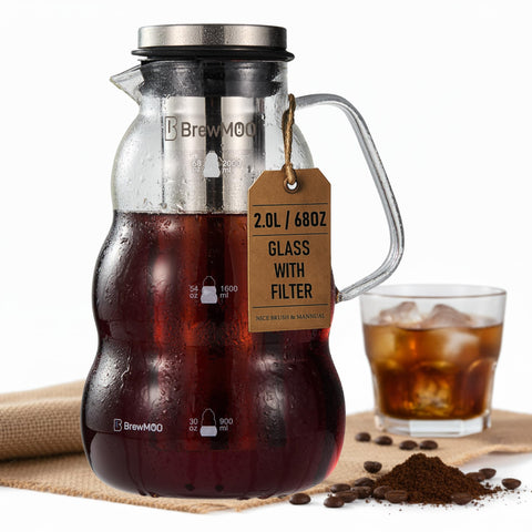 BrewMOO jarra para café frío con diseño de onda y sabor suave