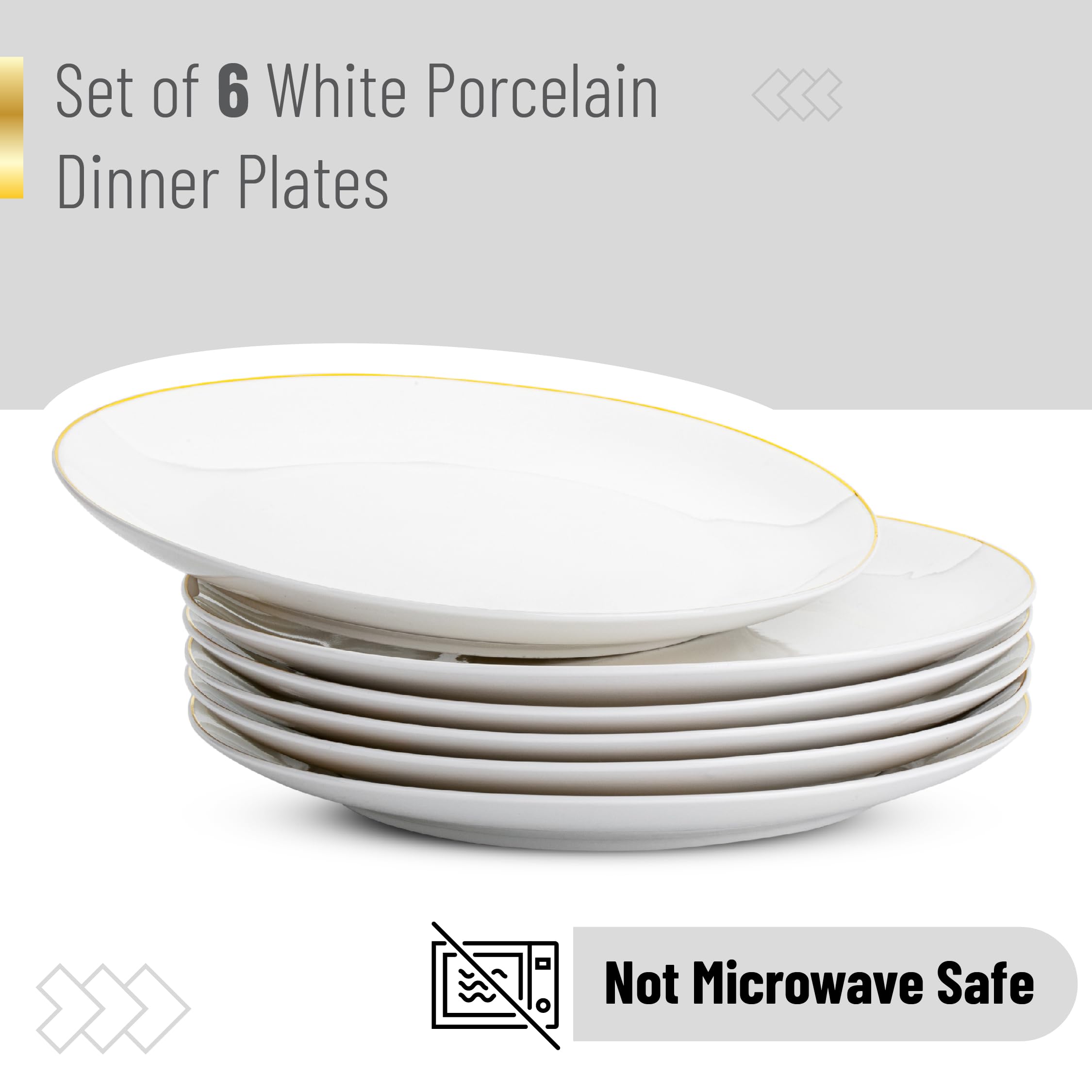 Brew To A Tea plato blanco con borde dorado, detalle elegante para cena formal.