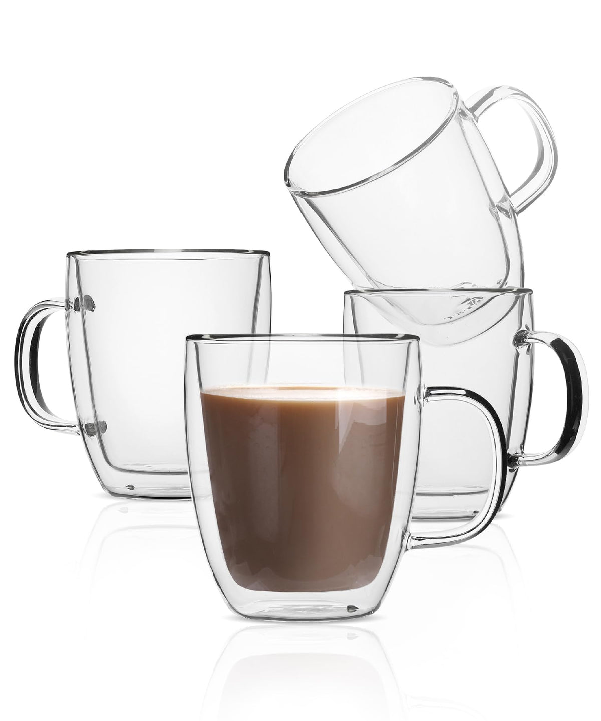 BTaT taza de café aislada de doble pared, conjunto de 4, mantiene calor por más tiempo.
