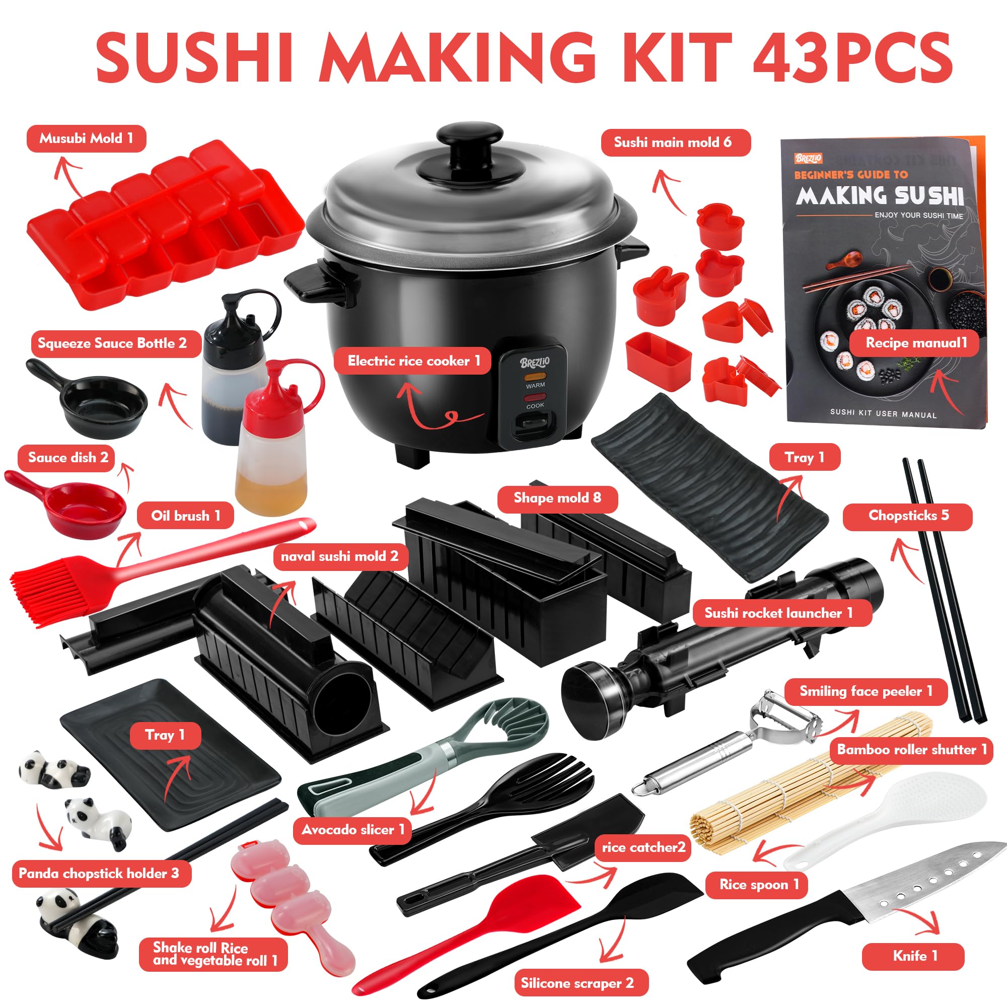 Esterilla de bambú Brezlio para enrollar sushi con facilidad