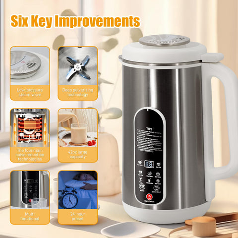 Brezzolife Nut Milk Maker auto-limpieza, ahorro de tiempo en limpieza.
