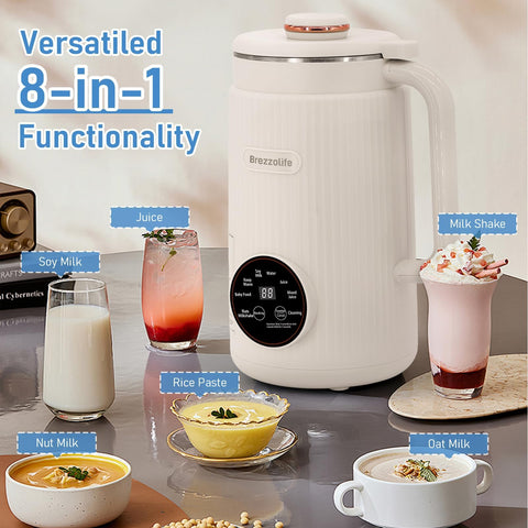 Brezzolife Nut Milk Maker con capacidad de 40 oz para toda la familia.