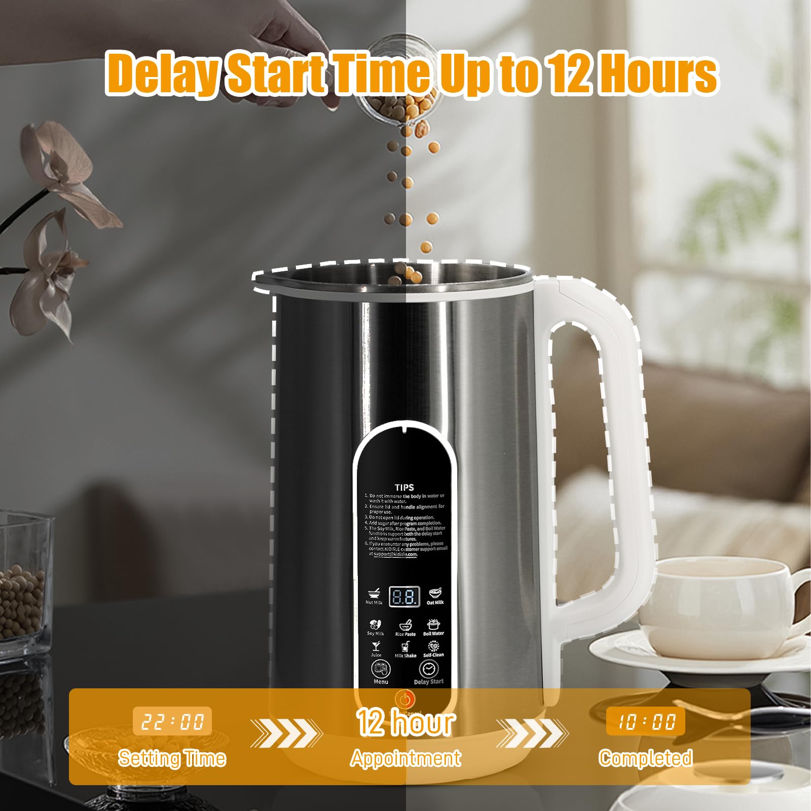 Brezzolife Nut Milk Maker capacidad 42 oz, ideal para leche vegetal casera.