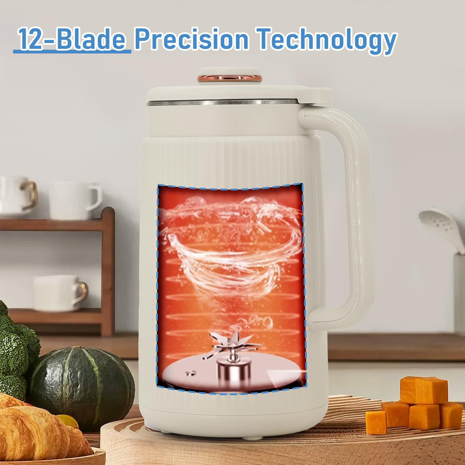 Brezzolife Nut Milk Maker con panel LED para ajustes claros.