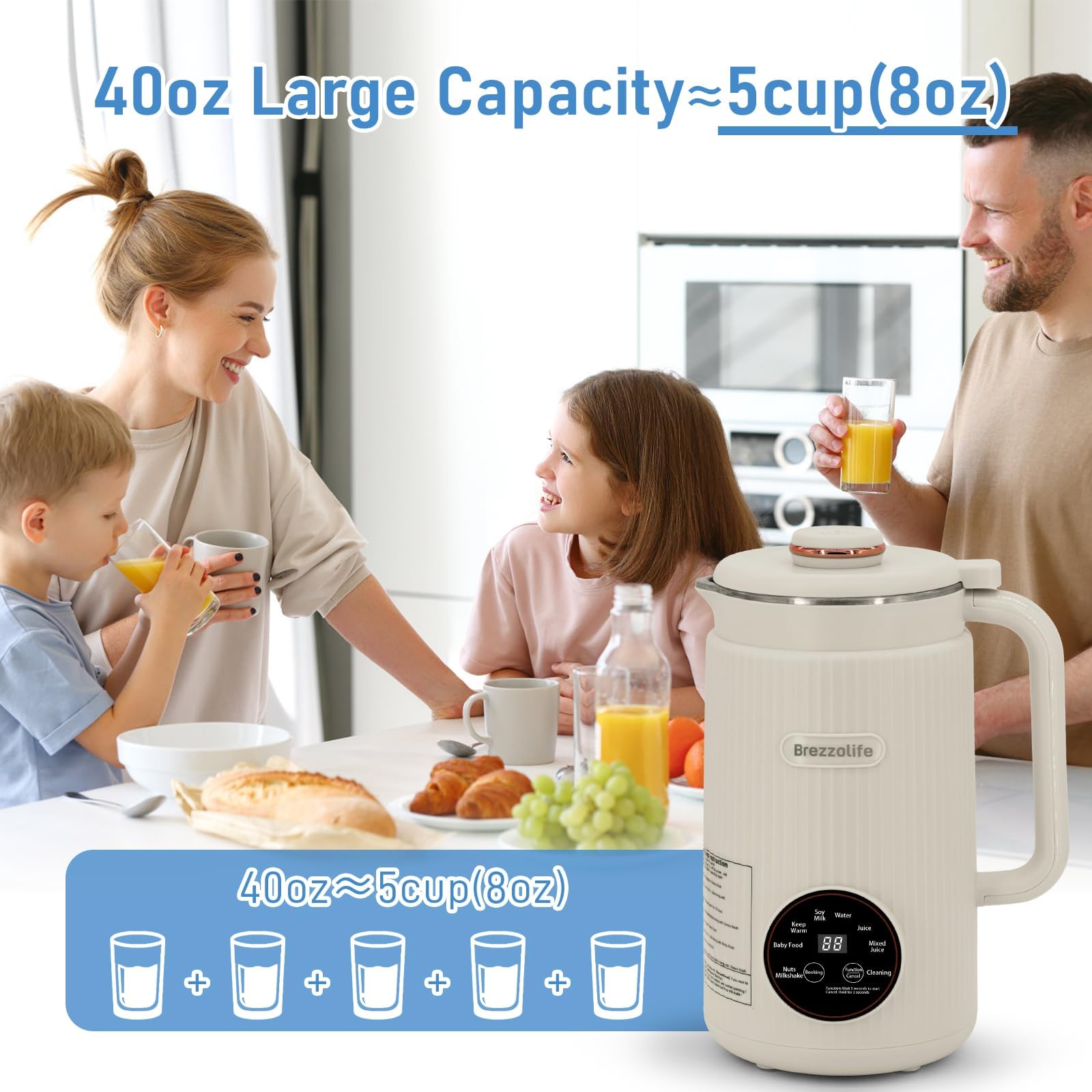 Brezzolife Nut Milk Maker permite leche casera sin conservantes.