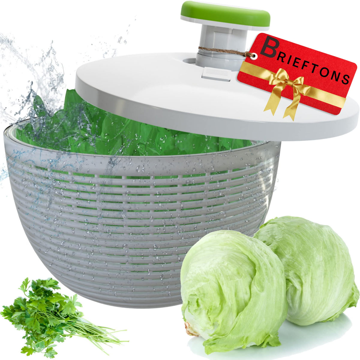 Brieftons ensaladera 6.2 qt lavando verduras para un lavado rápido